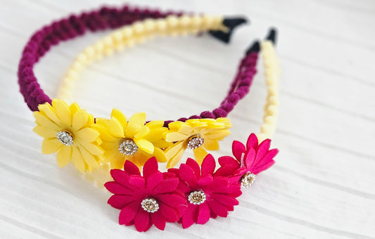 Flower hair bands, 2 variant colours